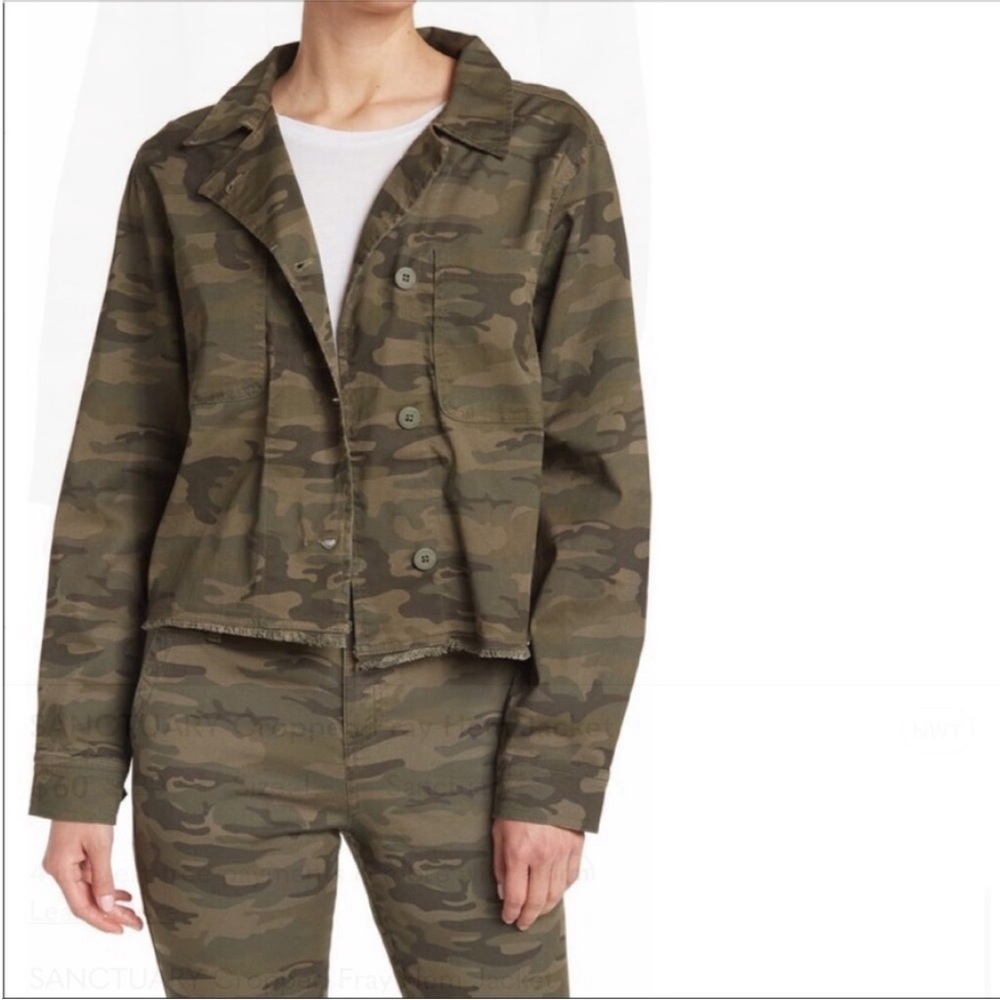 SANCTUARY Cropped Fray Hem Jacket